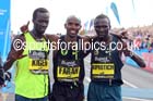 From left to right: 2nd Mike Kigen, winner Mo Farah and 3rd Stephen Kiprotich in the mens 2014 BUPA Great North Run. Photo: David T. Hewitson/Sports for All Pics